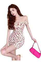 Bow Design Heart-print Summer Dress