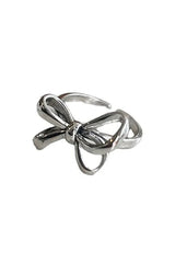 Bow Pattern Silver Ring