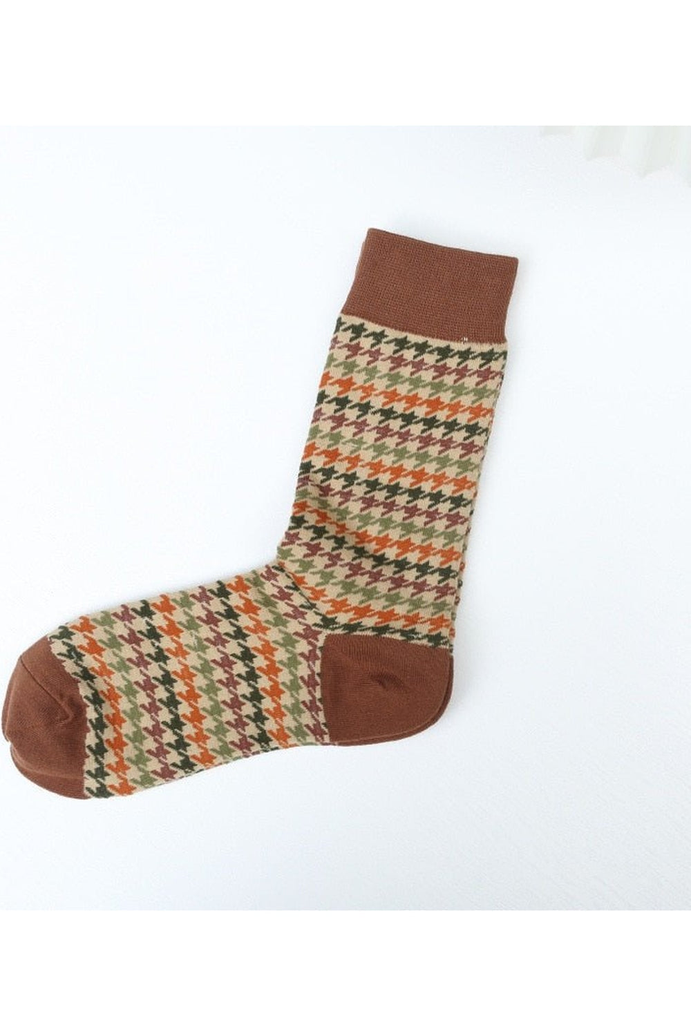 Brown Retro Cotton Socks