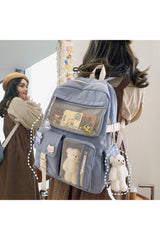 Buckle Badge Pastel Color Backpack