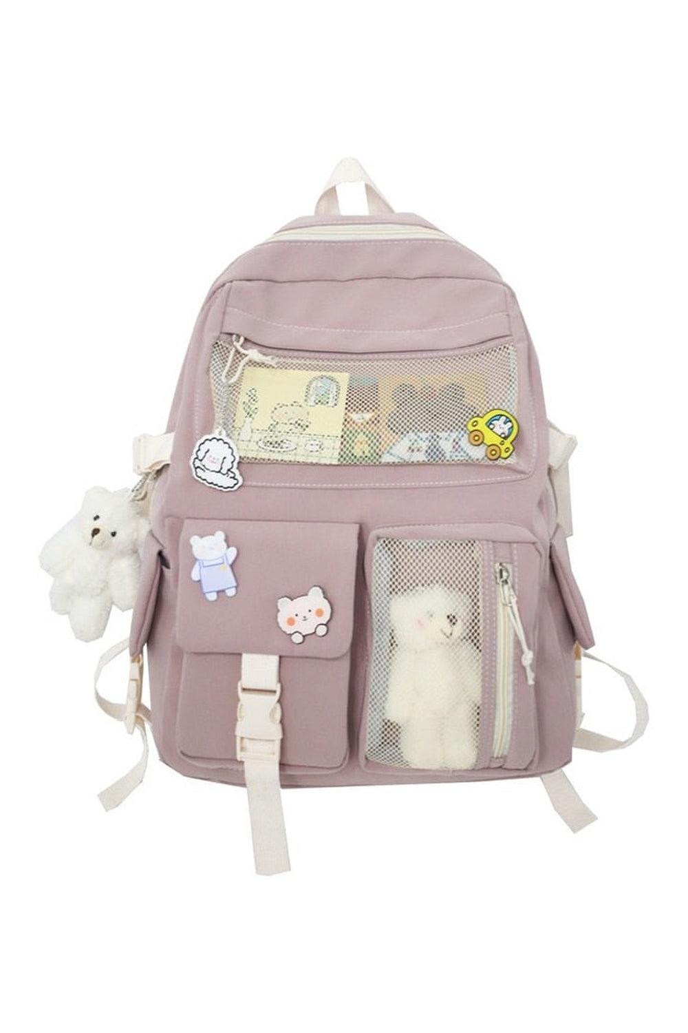 Buckle Badge Pastel Color Backpack