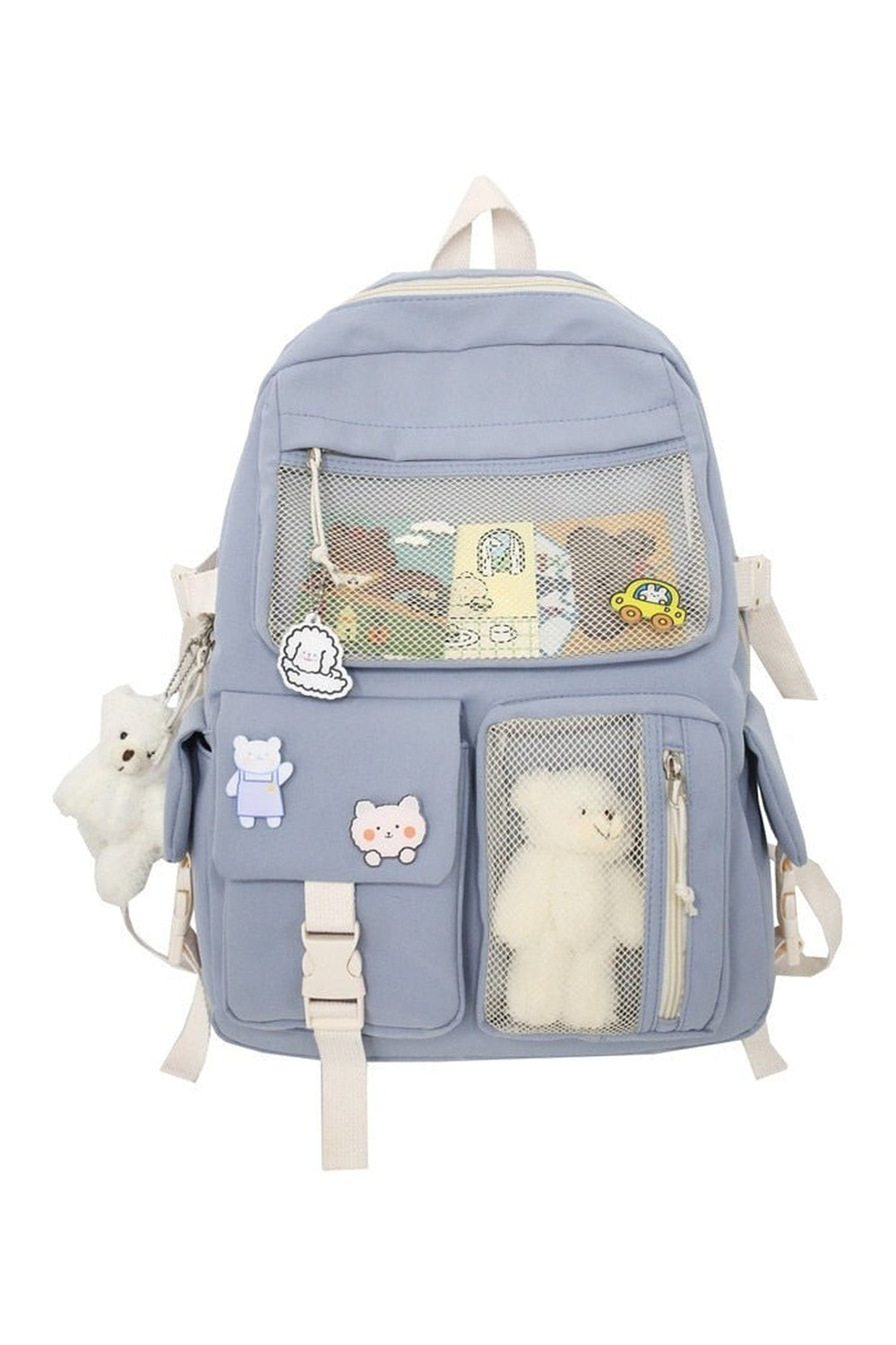 Buckle Badge Pastel Color Backpack