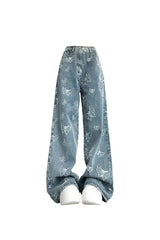 Fall Butterfly Dream Wide-Leg Jeans