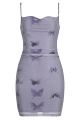 Butterfly Mesh Mini Dress