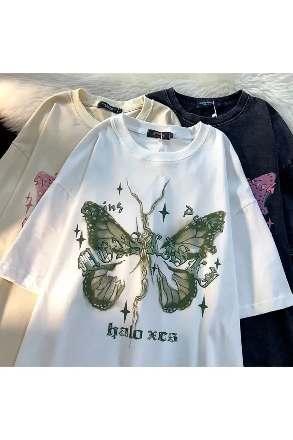 Butterfly Printed Cotton T-shirt