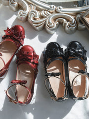 Lolita Star Black/Red Mary Janes Shoes BE1081