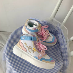 Korean Cute Sneakers Casual Velcro Running Shoes BE031