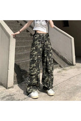 Camouflage High Waist Drawstring Pants