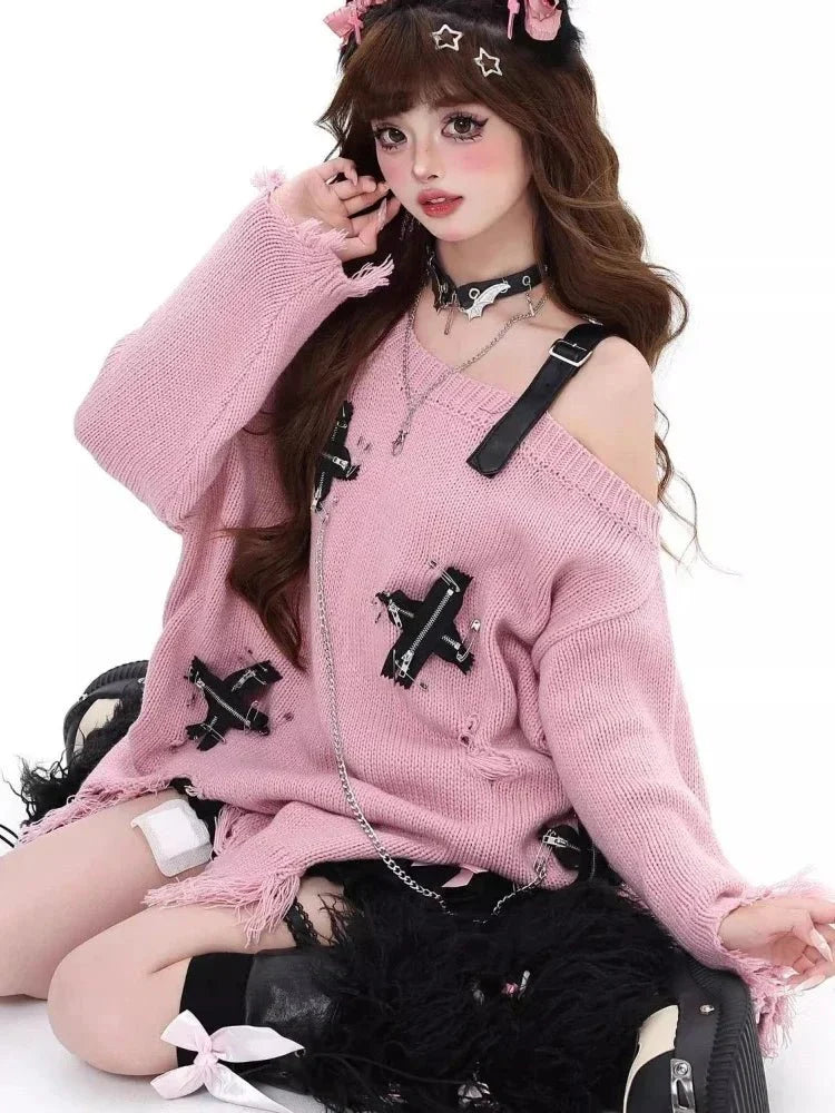 Candy Chains Distressed Sweater