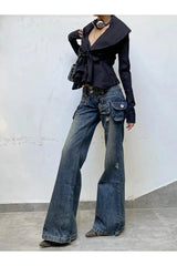 Cargo Chic Wide-Leg Jeans