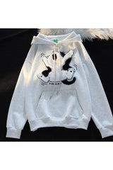 Fall Cartoon Cat Fleece Hoodie