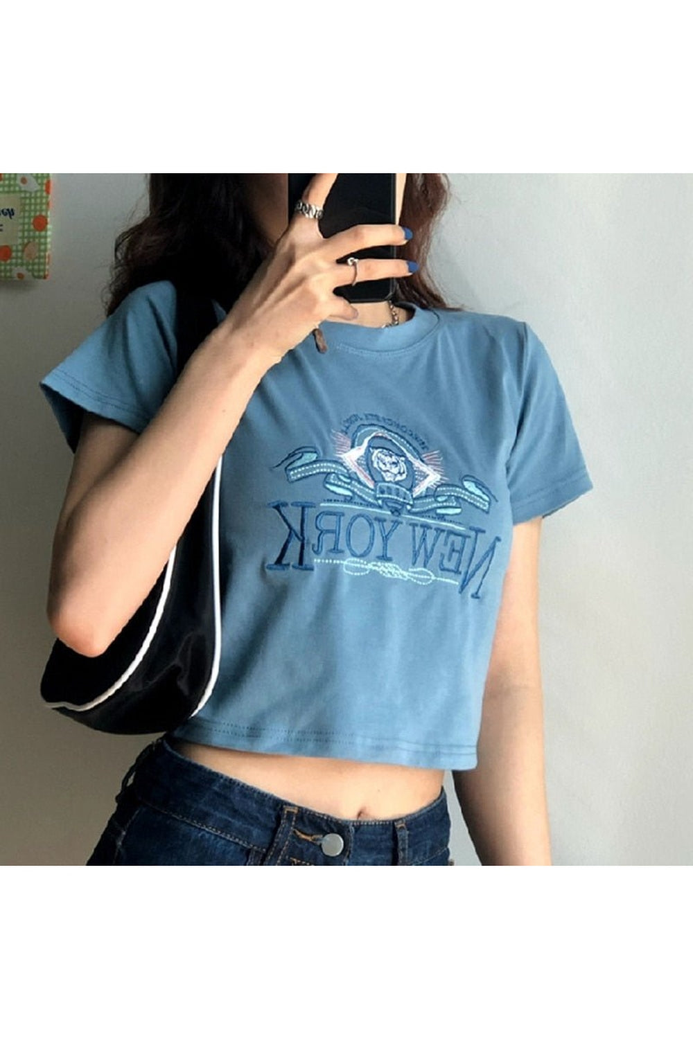 Cartoon Letter Print T-shirt