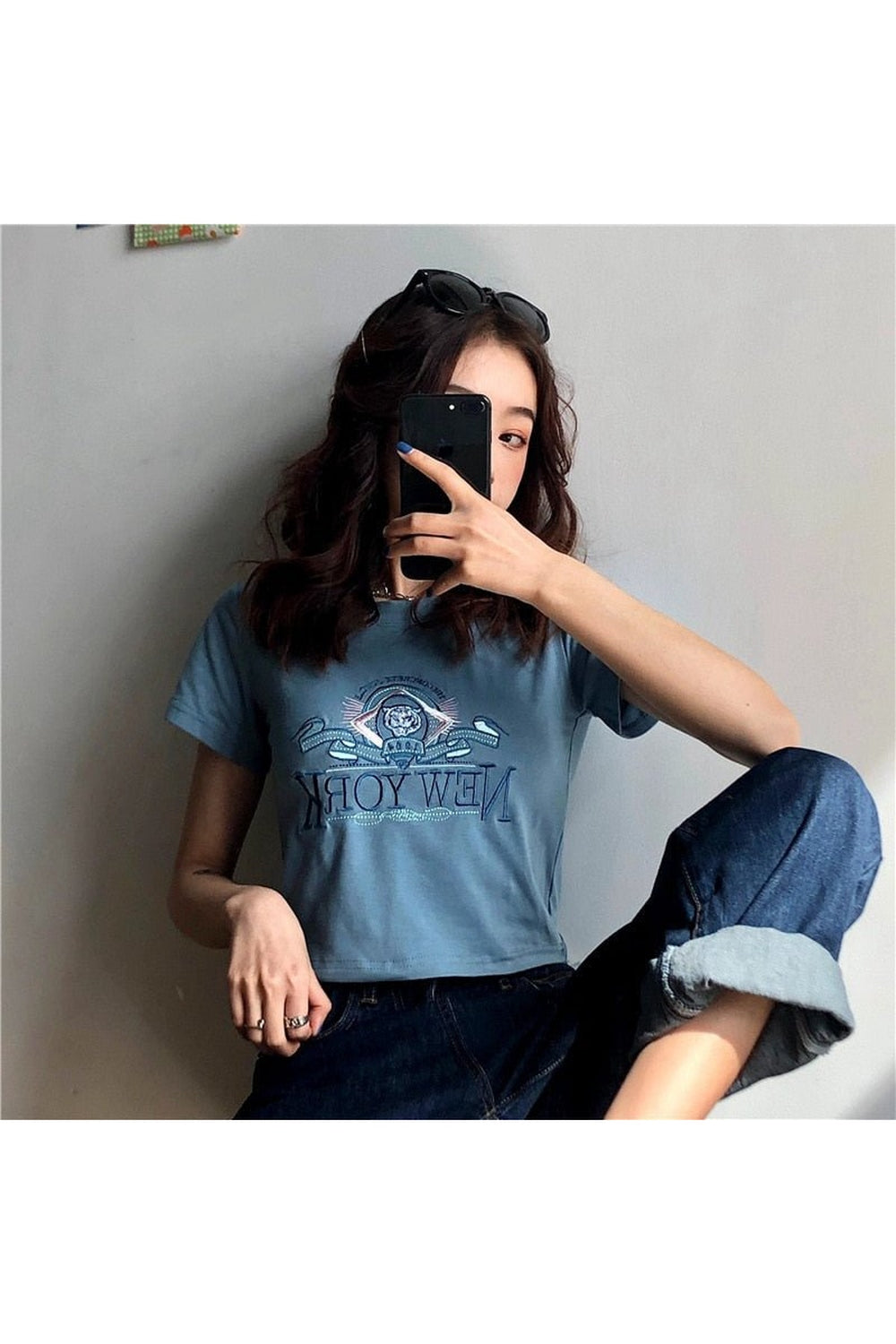 Cartoon Letter Print T-shirt