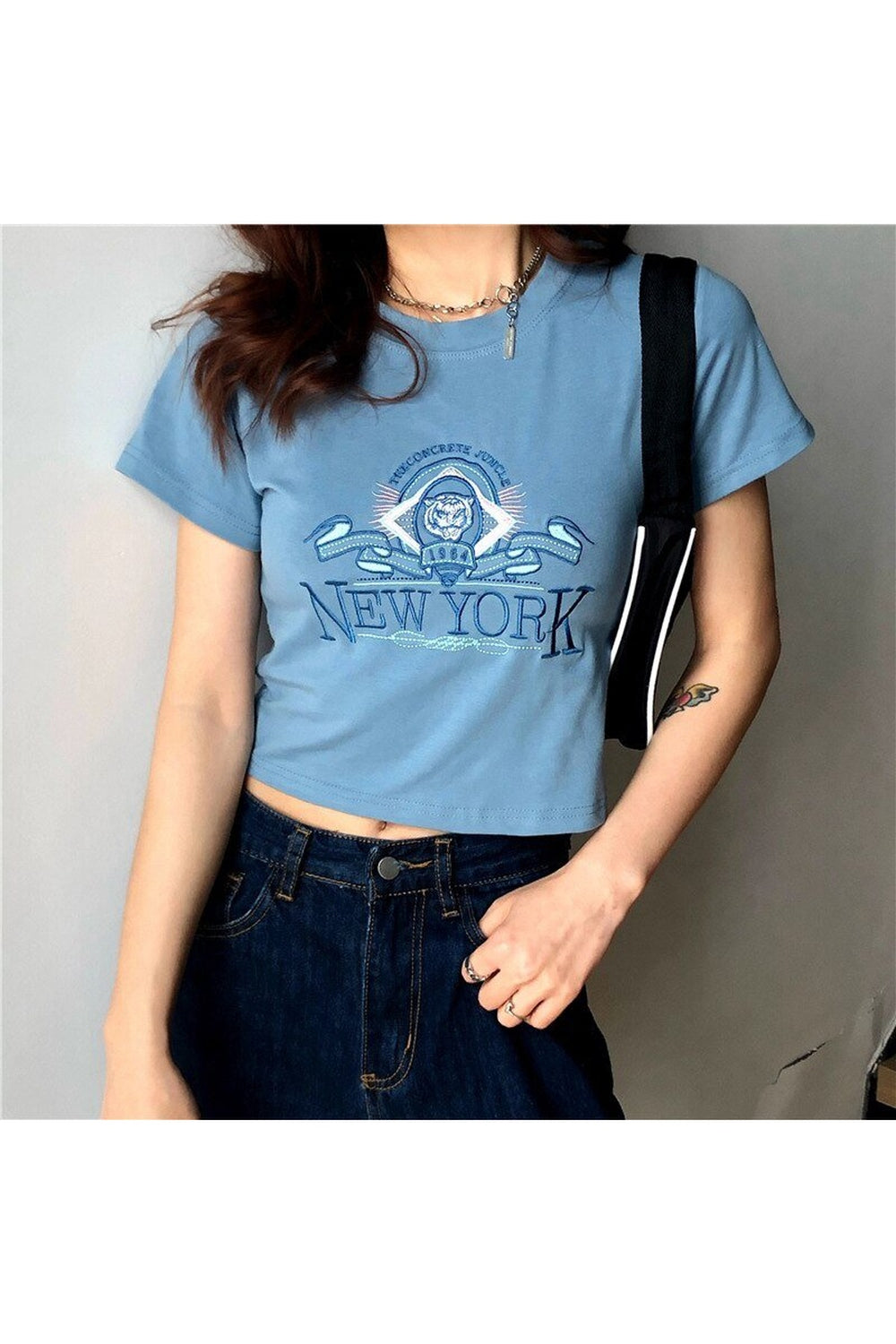 Cartoon Letter Print T-shirt