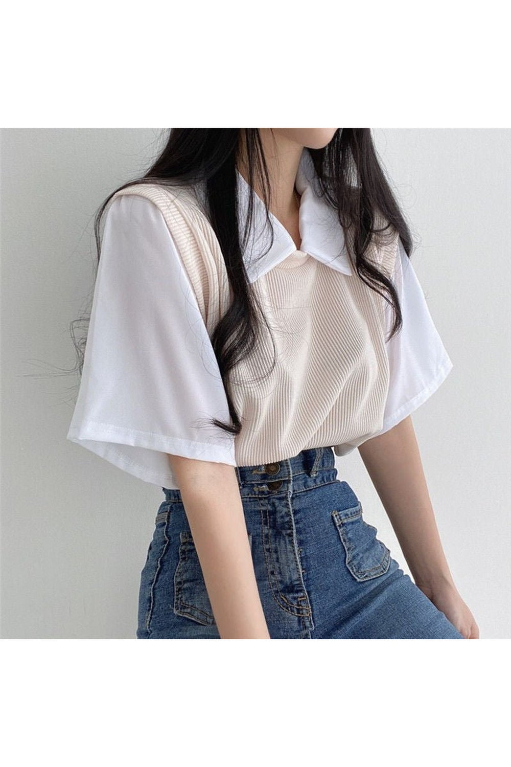 Casual Polo Two Piece T-shirt