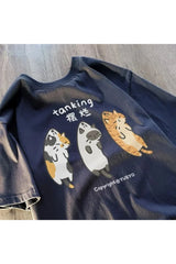 Cat Design Cotton T-shirt