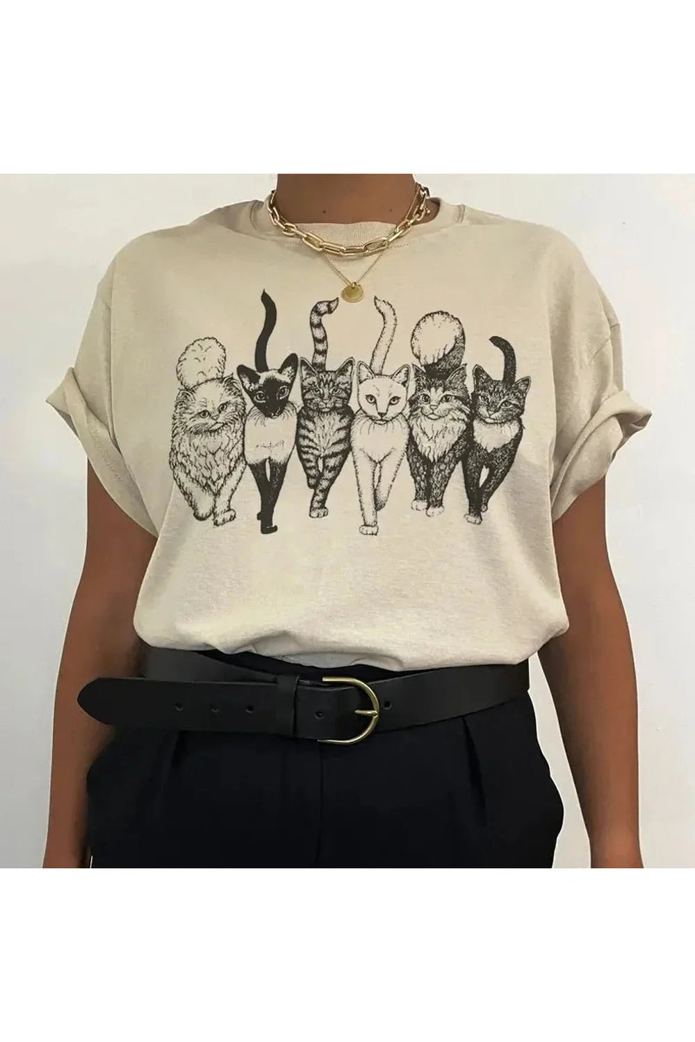 Cat Gang Graphic Women's Cotton T-Shirt