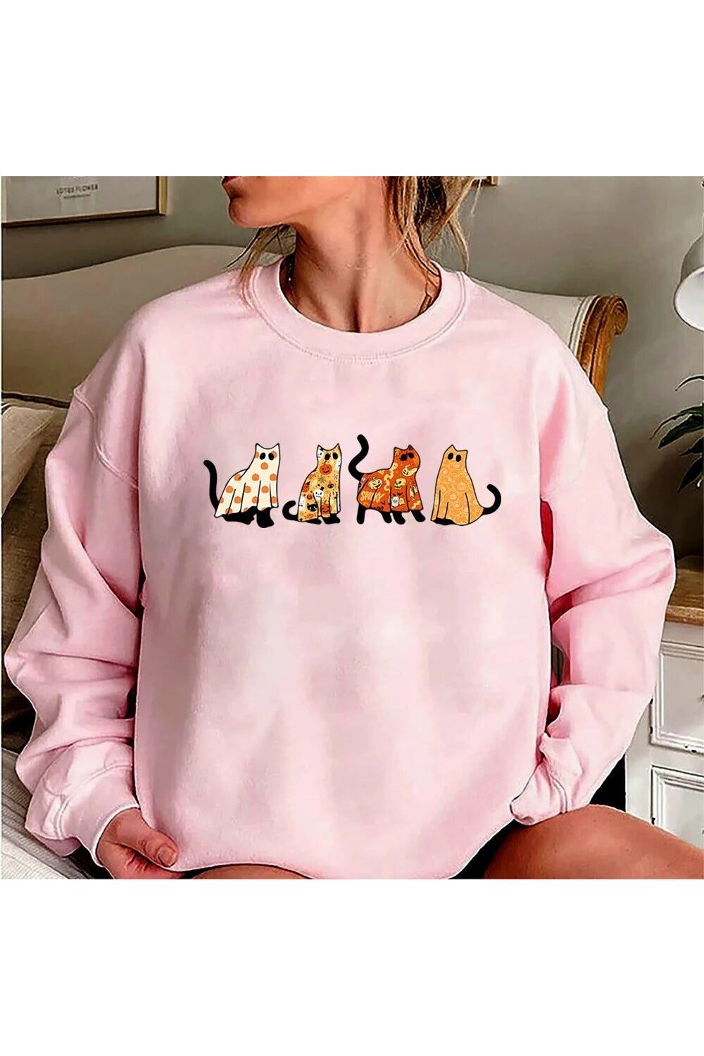 Fall Cat Pumpkin Halloween Hoodie