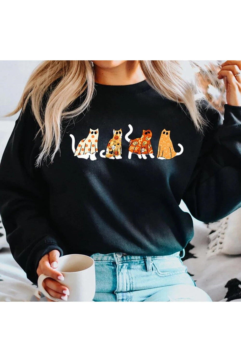 Fall Cat Pumpkin Halloween Hoodie