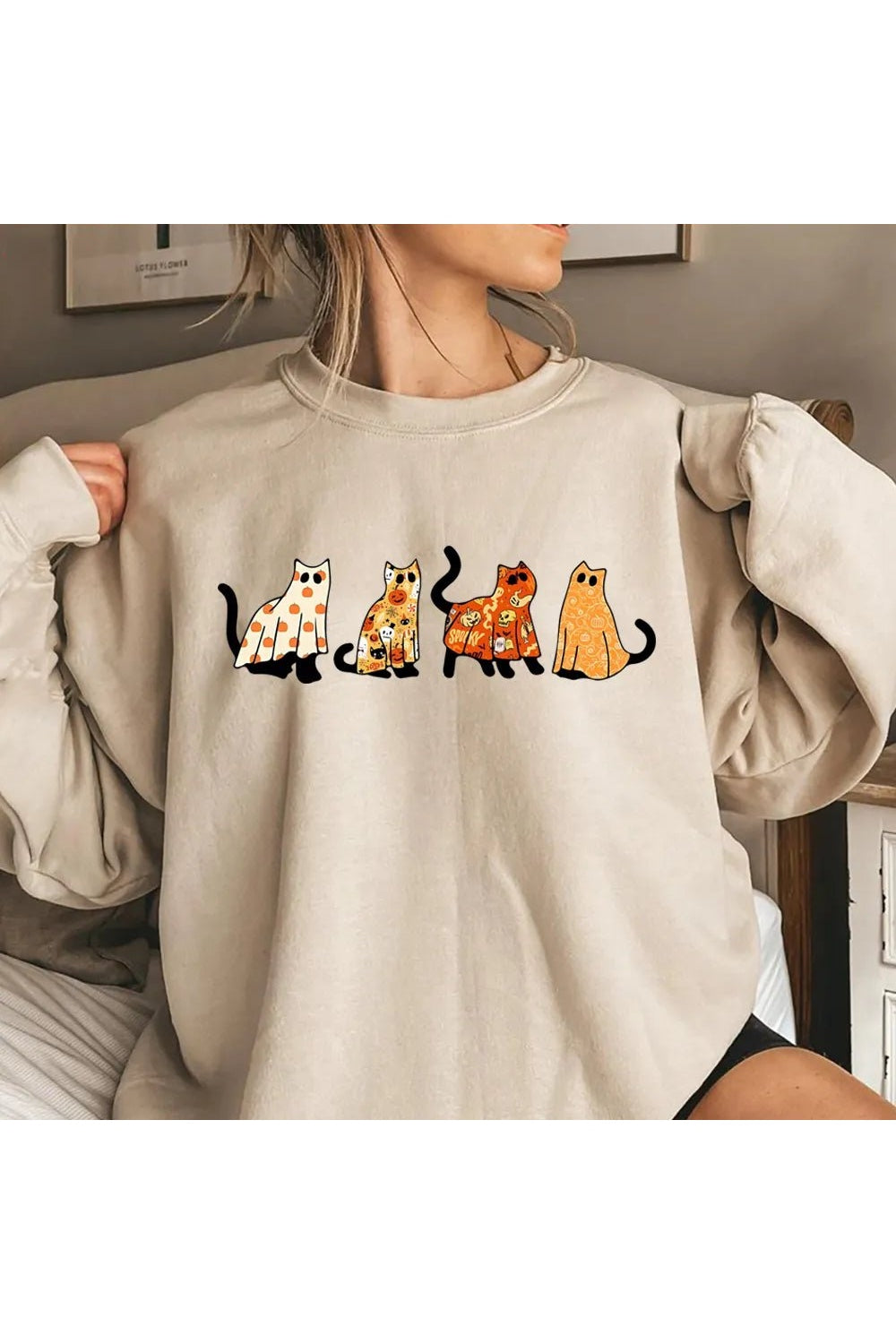 Fall Cat Pumpkin Halloween Hoodie