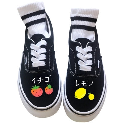 Fruit Canvas Black Shoes BE784