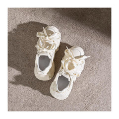 Sweet Stylish Chic White Bow Sneakers ON875