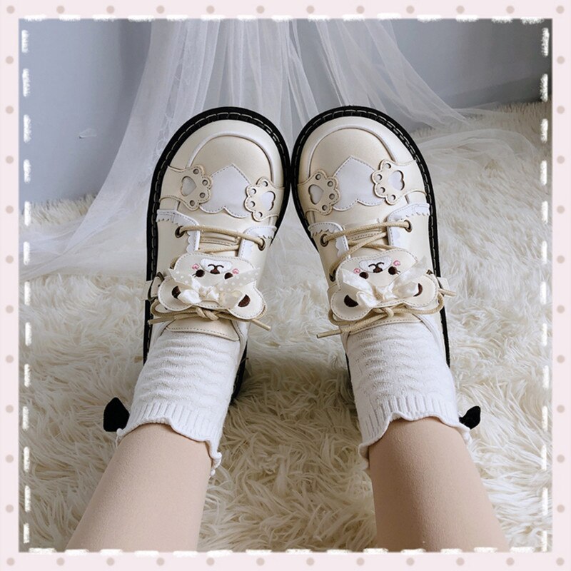 Japanese Kawaii Bear Sweet Lolita Thick Bottom Shoes BE524