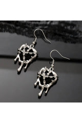 Chained Blood Heart Earrings