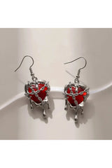 Chained Blood Heart Earrings