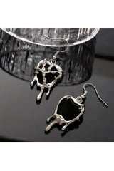 Chained Blood Heart Earrings