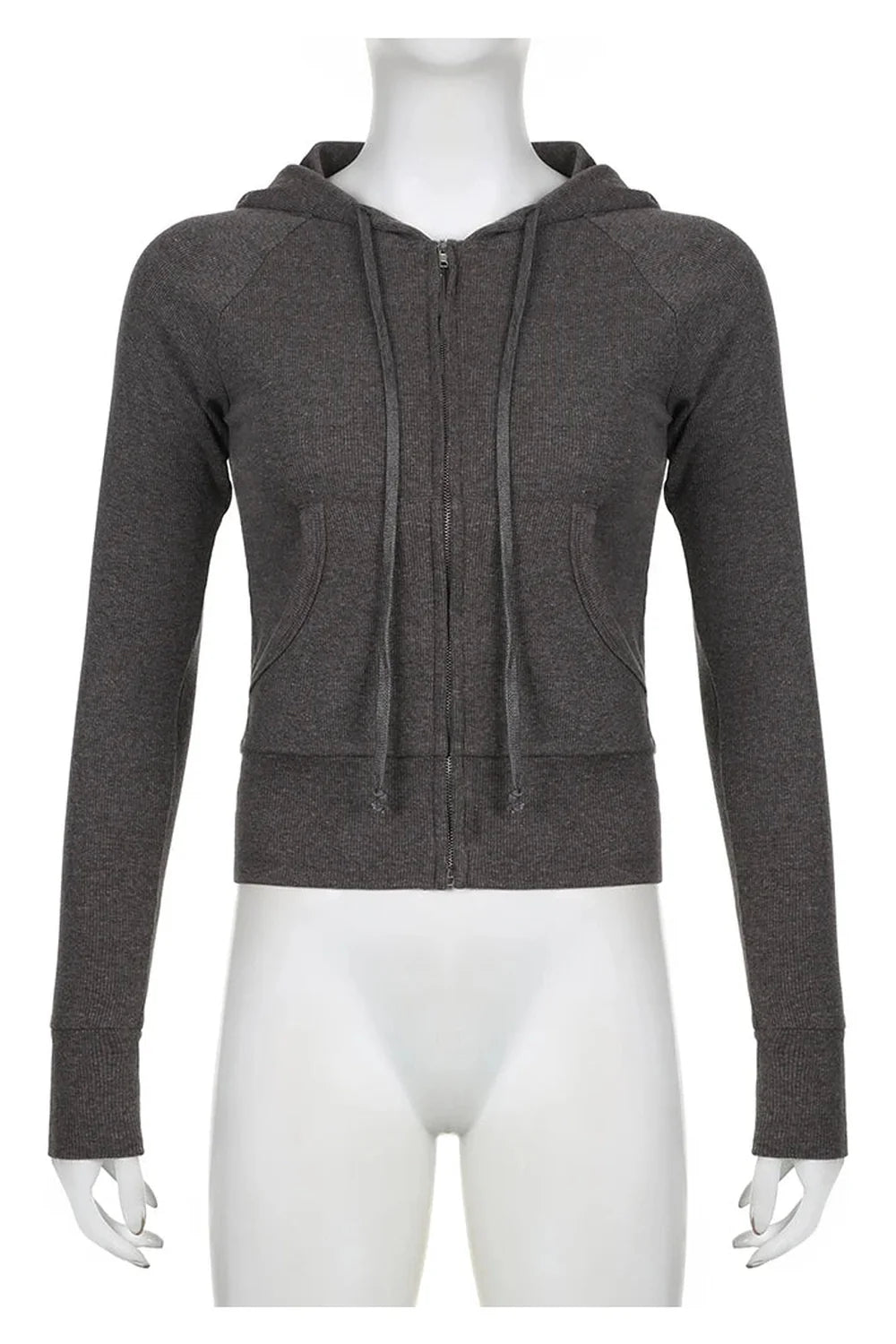 Fall Charcoal Chic Zip-Up Hoodie