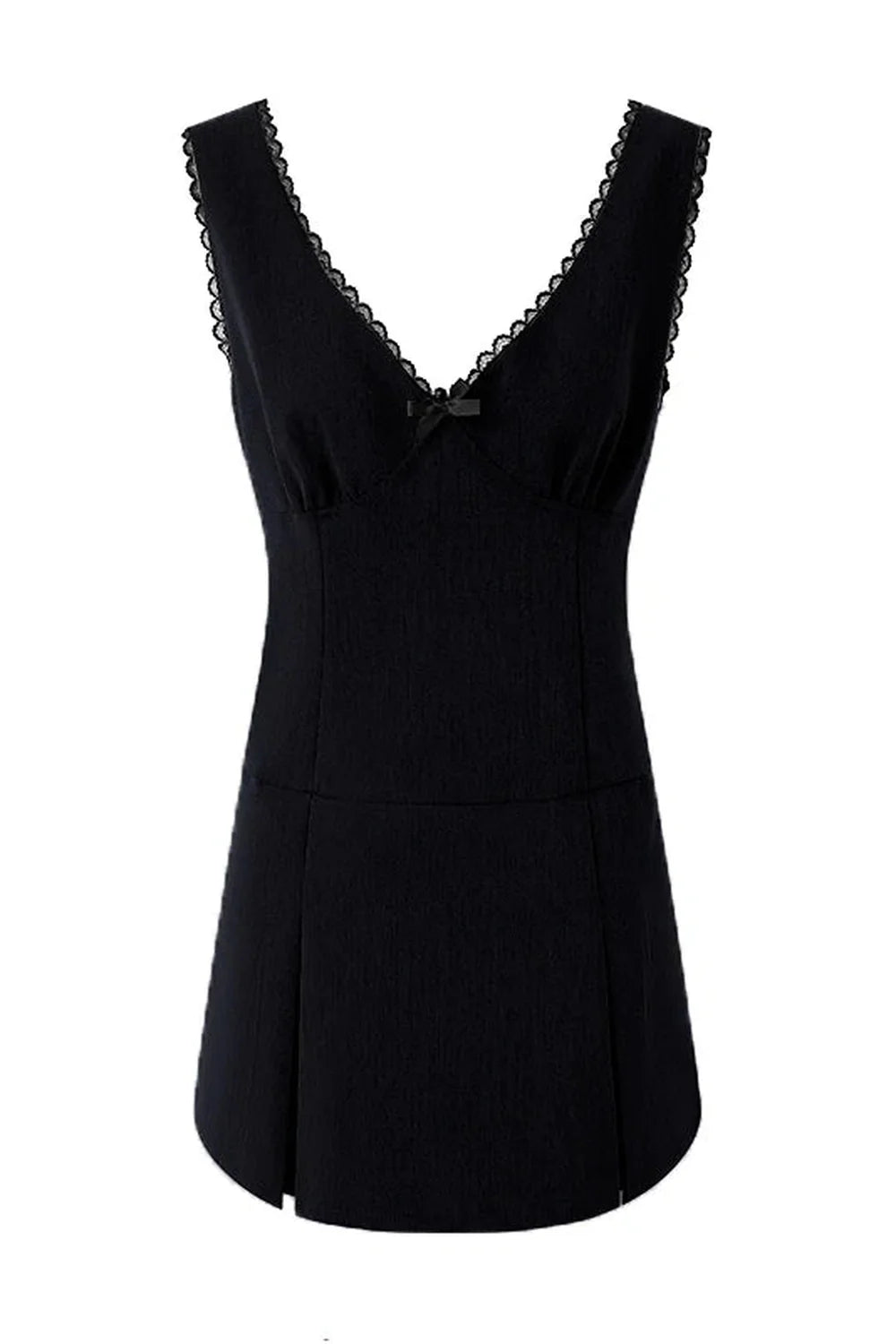 Charcoal Lace Trim Dress