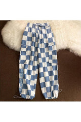 Checkerboard Wide Leg Pants