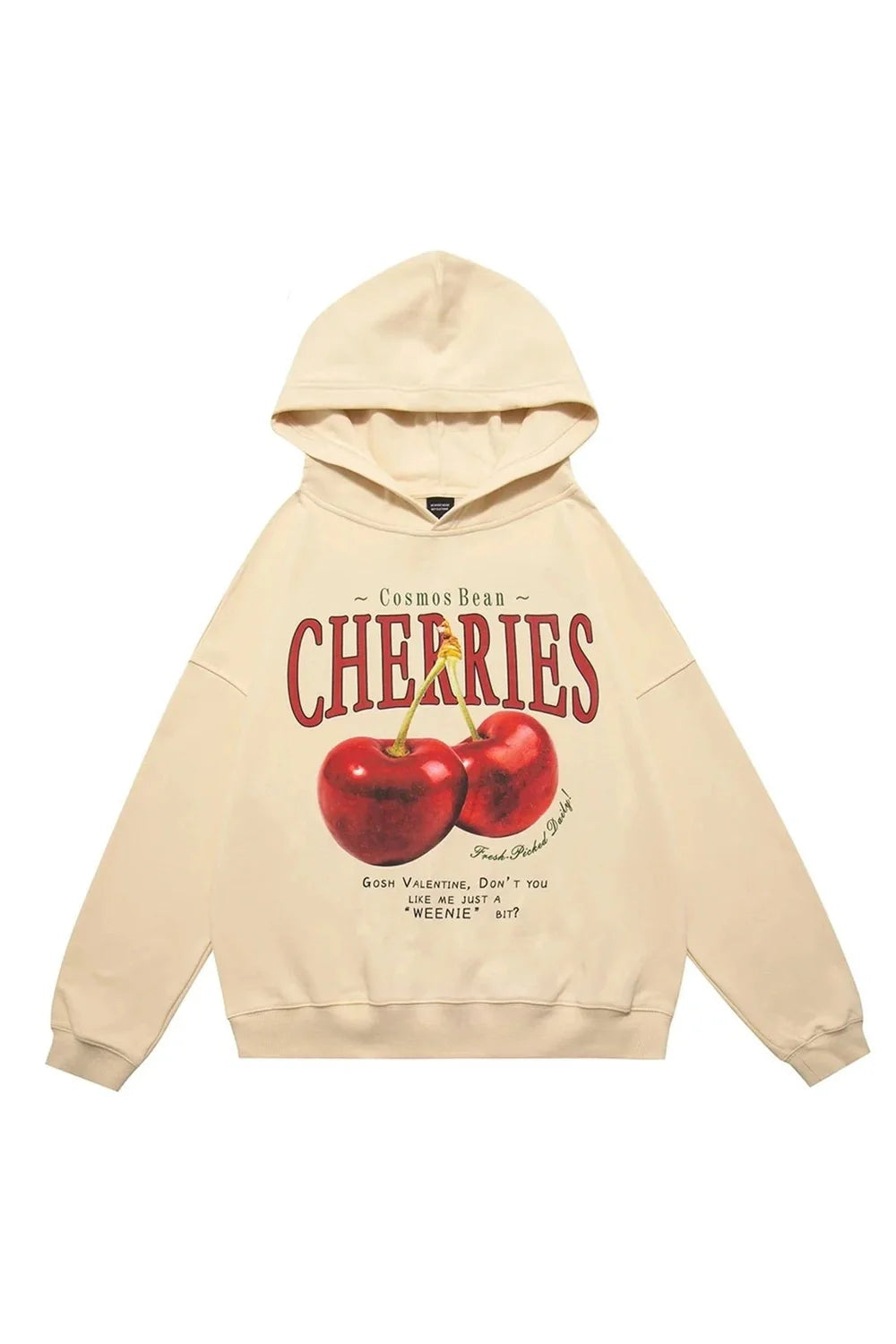 Fall Cherries Print Harajuku Hoodie