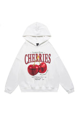 Fall Cherries Print Harajuku Hoodie