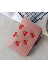 Cherry Embroidered Wallet