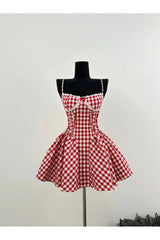 Cherry Gingham Sweetheart Dress