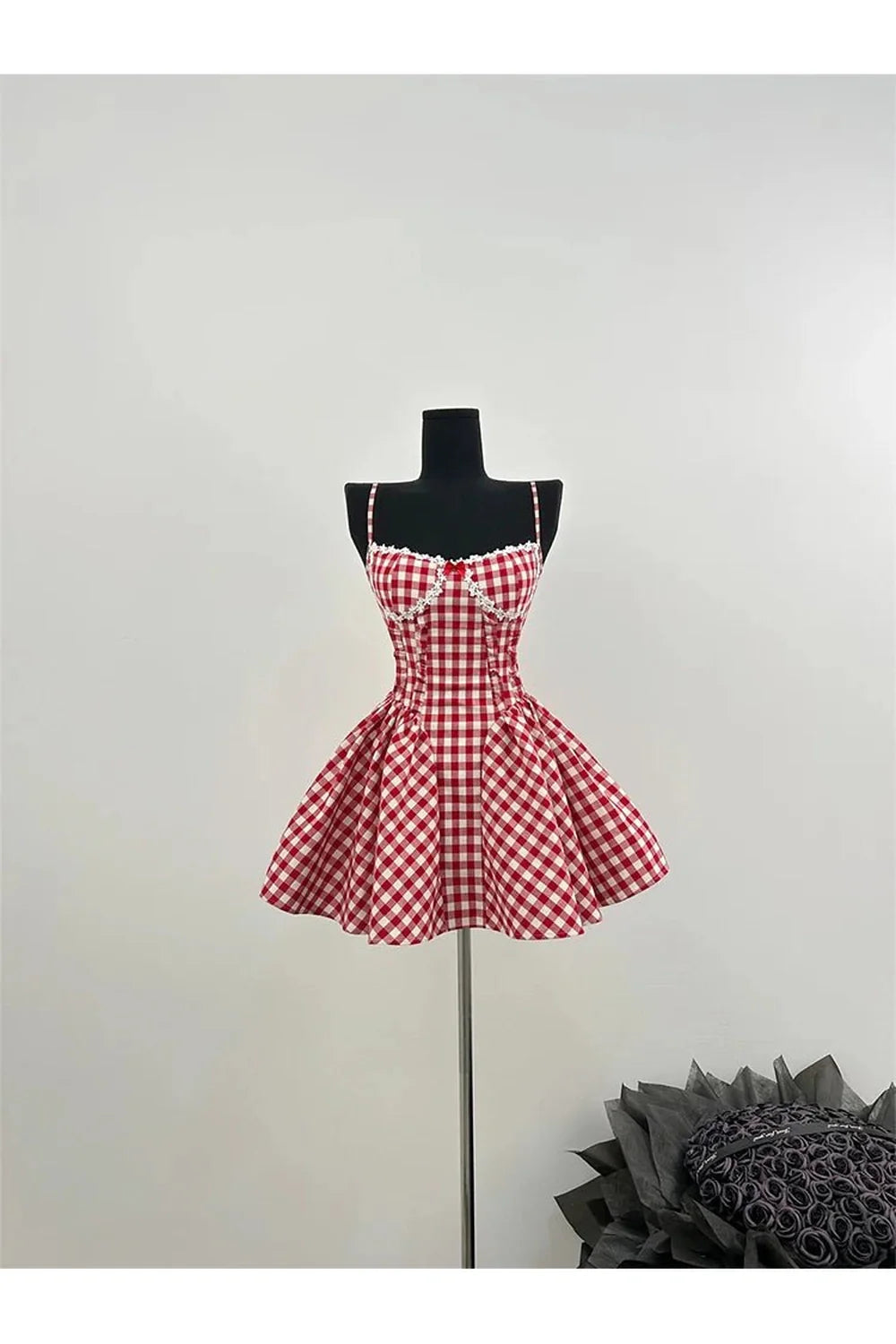 Cherry Gingham Sweetheart Dress