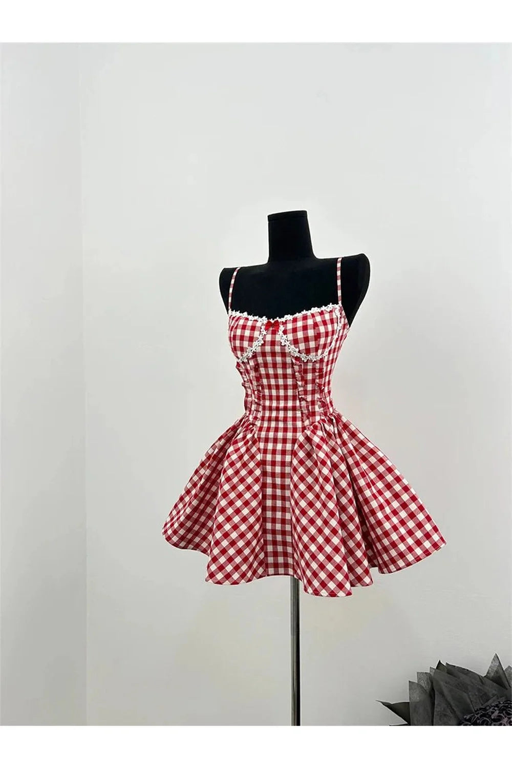 Cherry Gingham Sweetheart Dress