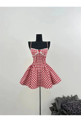 Cherry Gingham Sweetheart Dress