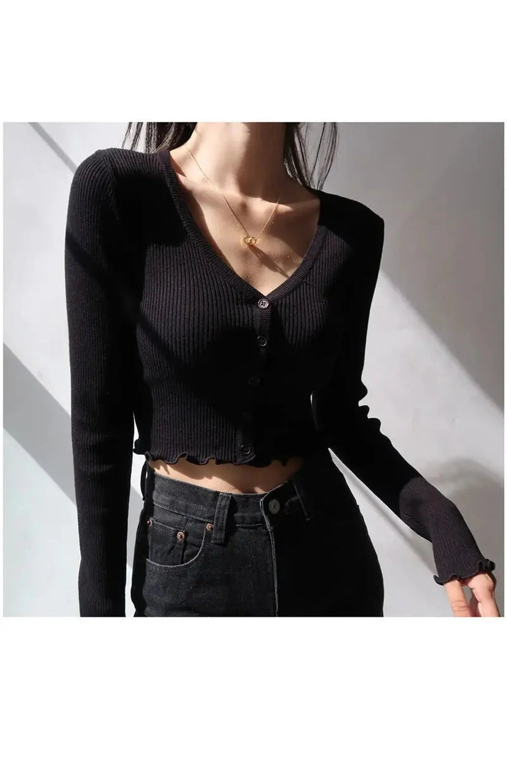 Chic Crop Cardigan Top