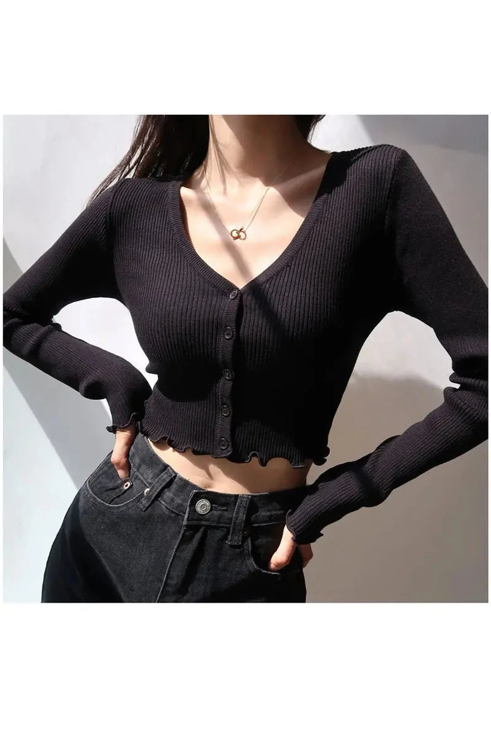 Chic Crop Cardigan Top