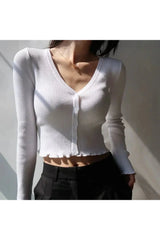 Chic Crop Cardigan Top