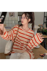 Chic Striped Unisex Long Sleeve T-shirt