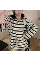 Chic Striped Unisex Long Sleeve T-shirt