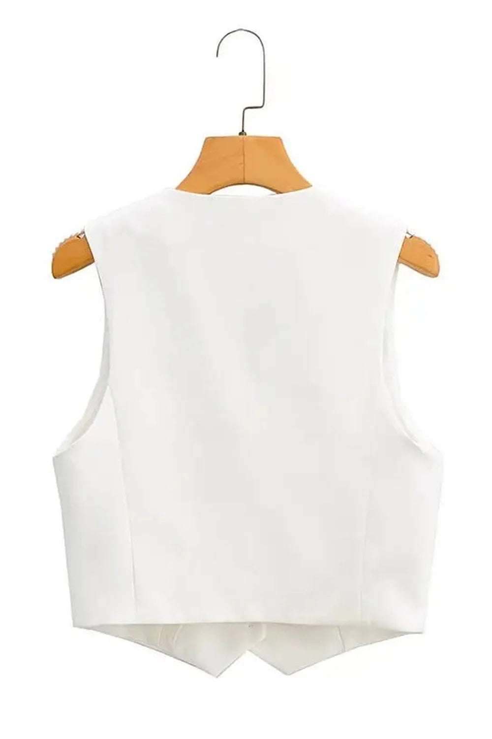 Gilet blanc chic à col en V