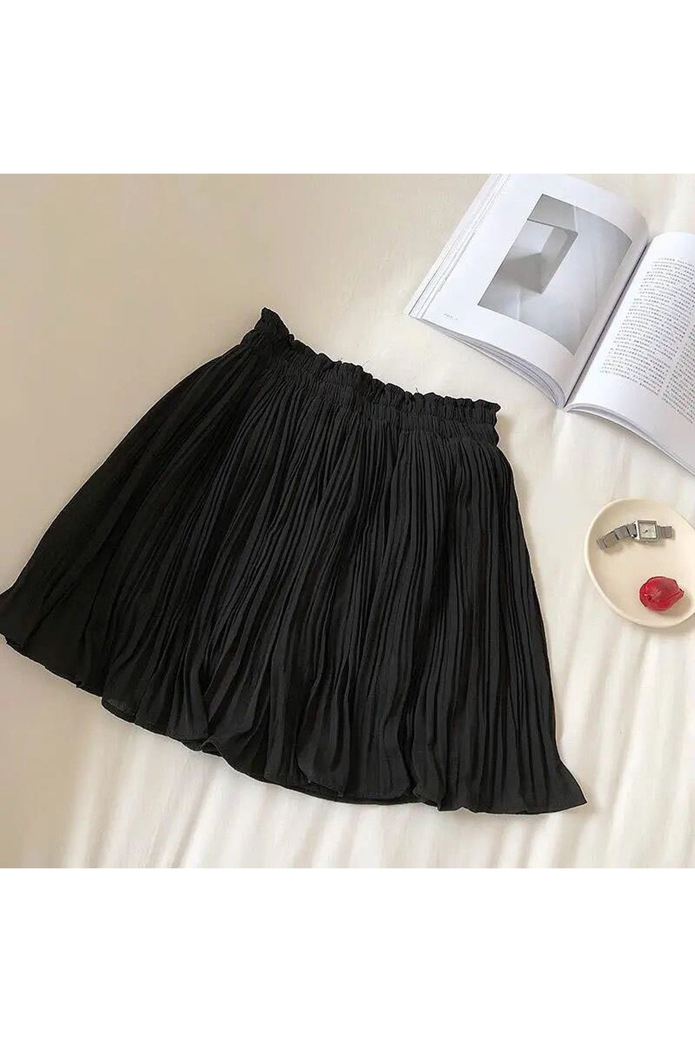 Chiffon Pleated Mini Skirt