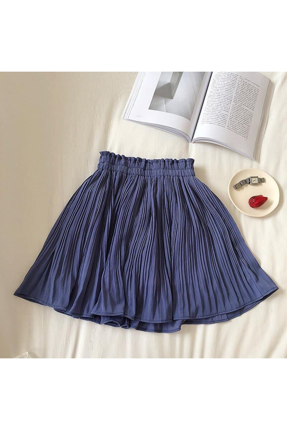 Chiffon Pleated Mini Skirt