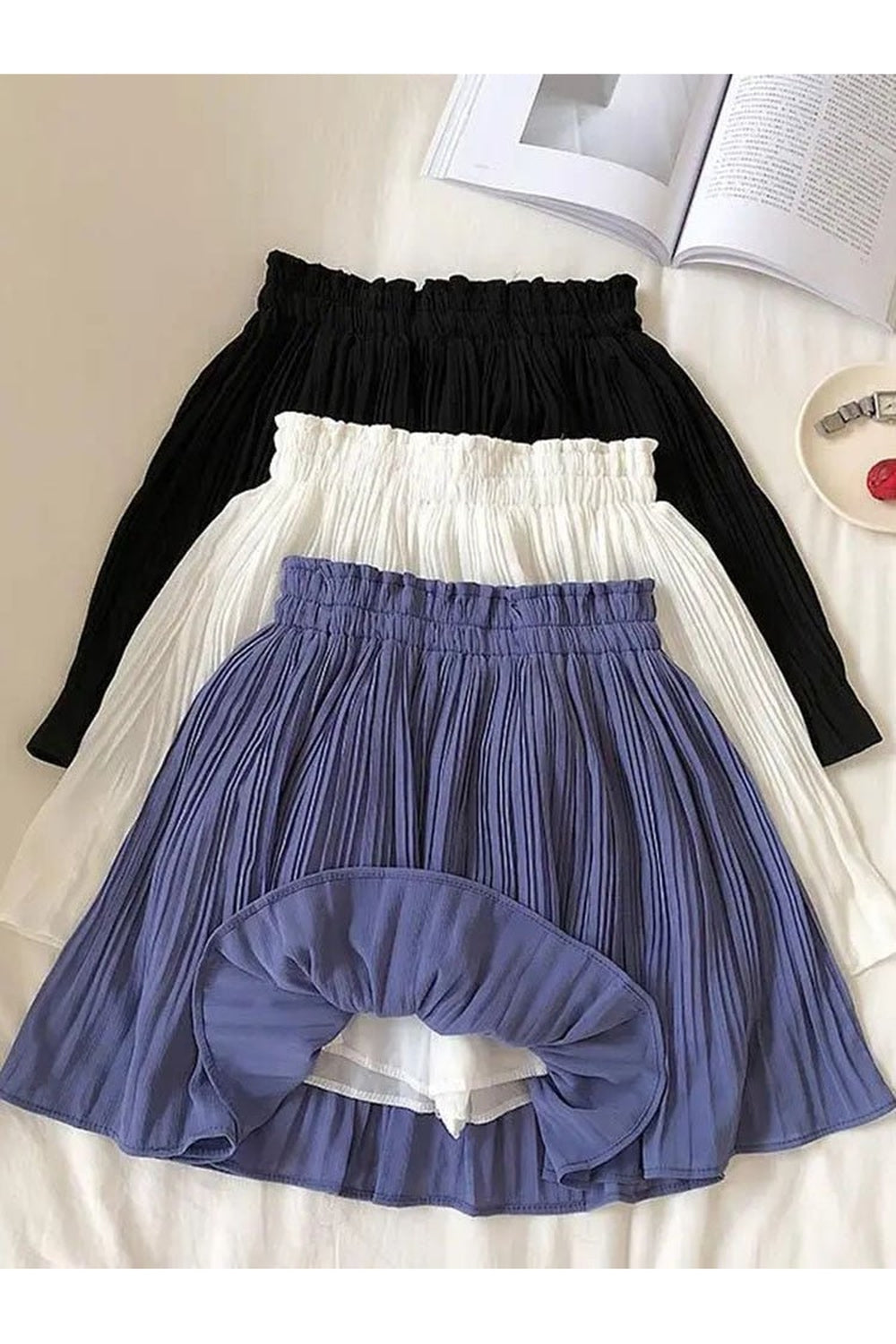 Chiffon Pleated Mini Skirt