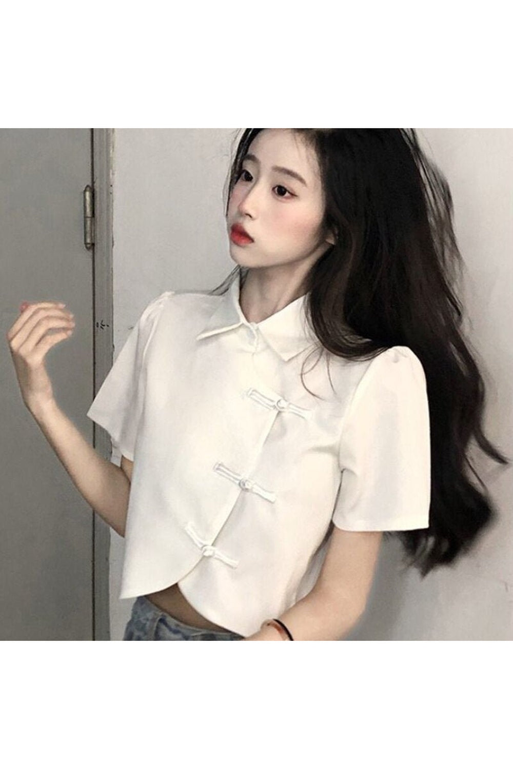 Chinese Style Crop Top Shirt